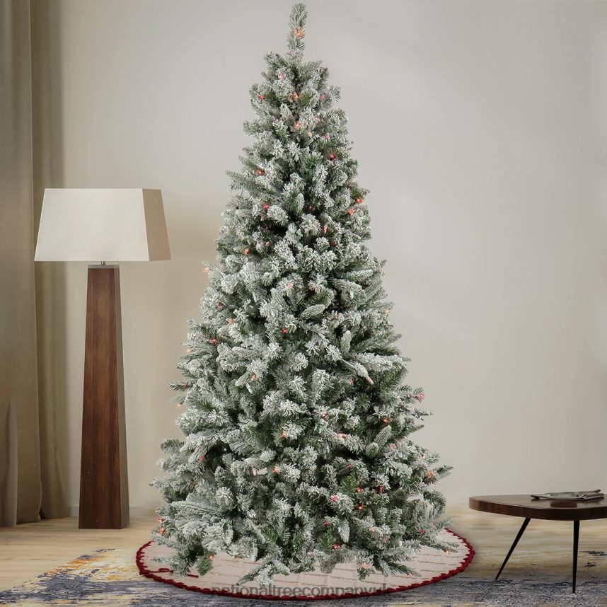 Trees | National Tree Company Artificial Snowy Mixed Pine Christmas Tree Pre-Lit with Multi Incandescent Lights Plug In 65 ft F2L4F144